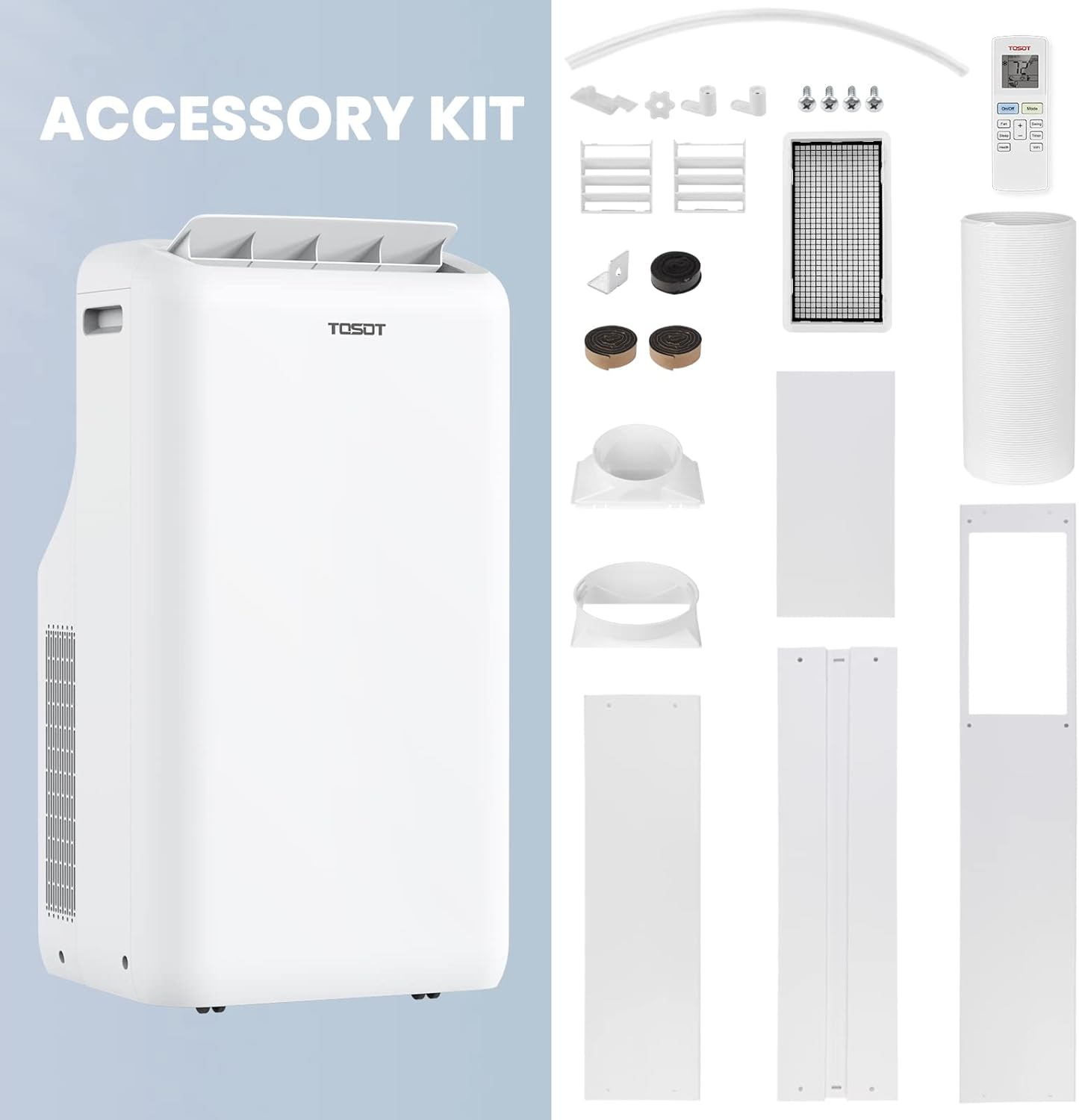 TOSOT 14,000BTU (9,600 BTU SACC) Smart WiFi Portable Air Conditioner with Heater, Powerful Cooling Auto Swing, Dehumidifier, Fan, 24H Timer for Large Room Up to 600 sq ft, AOMI Series