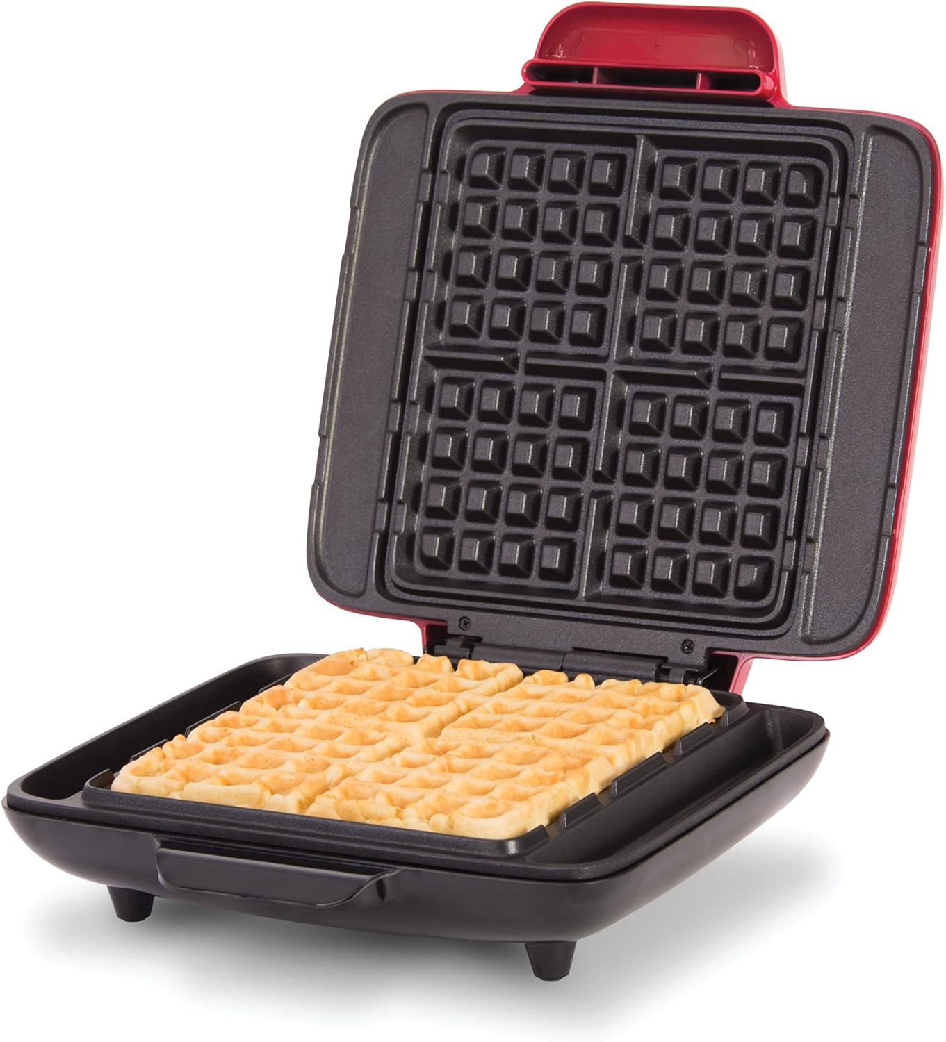DASH No-Drip Waffle Maker - Four Waffle Molds, Nonstick Waffle Iron with Quick Heat-Up, Nonstick Surface - Perfect Waffle Maker for Kids and Families, Just Add Batter