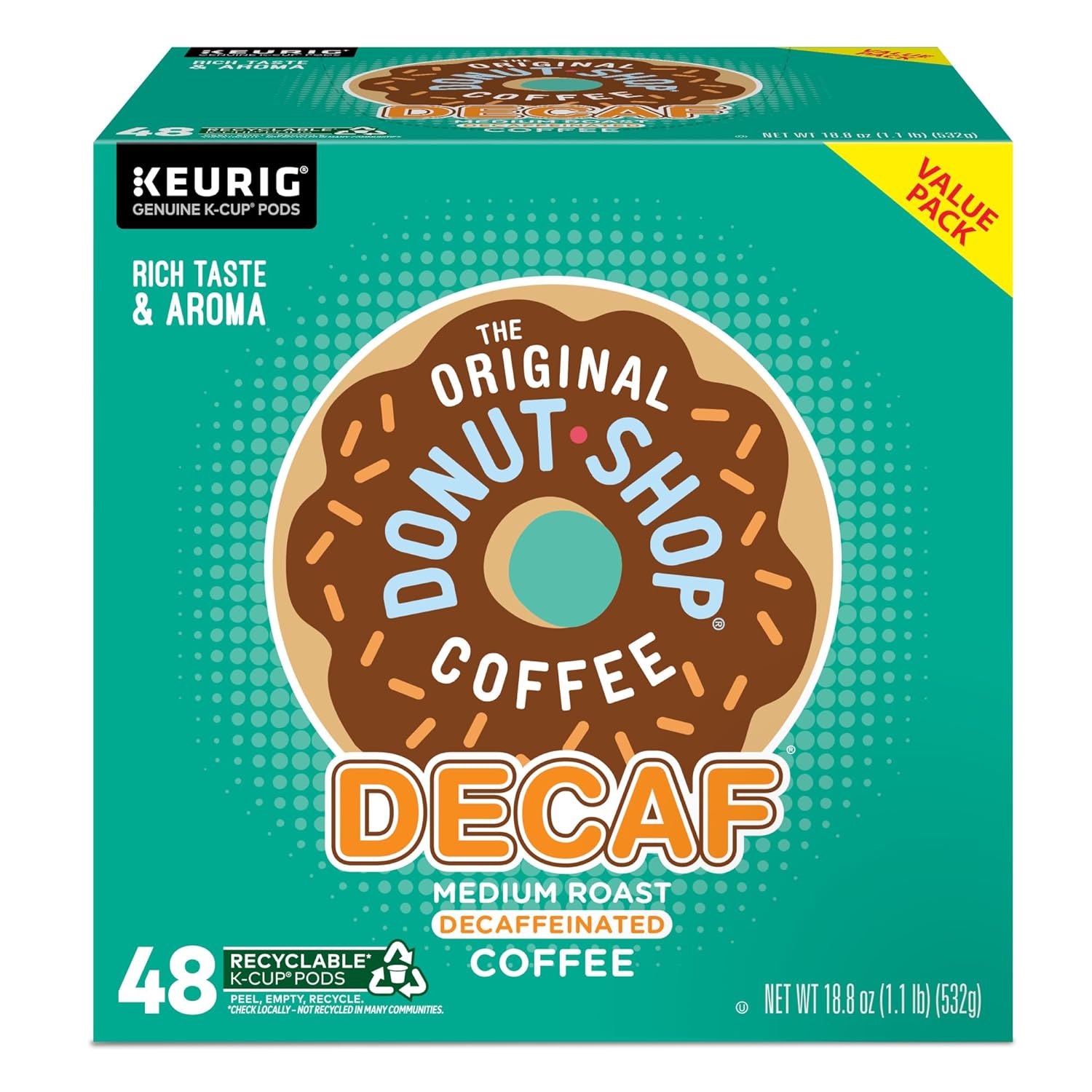 The Original Donut Shop Regular Keurig Single-Serve K-Cup Pods, Medium Roast Coffee, 96 Count