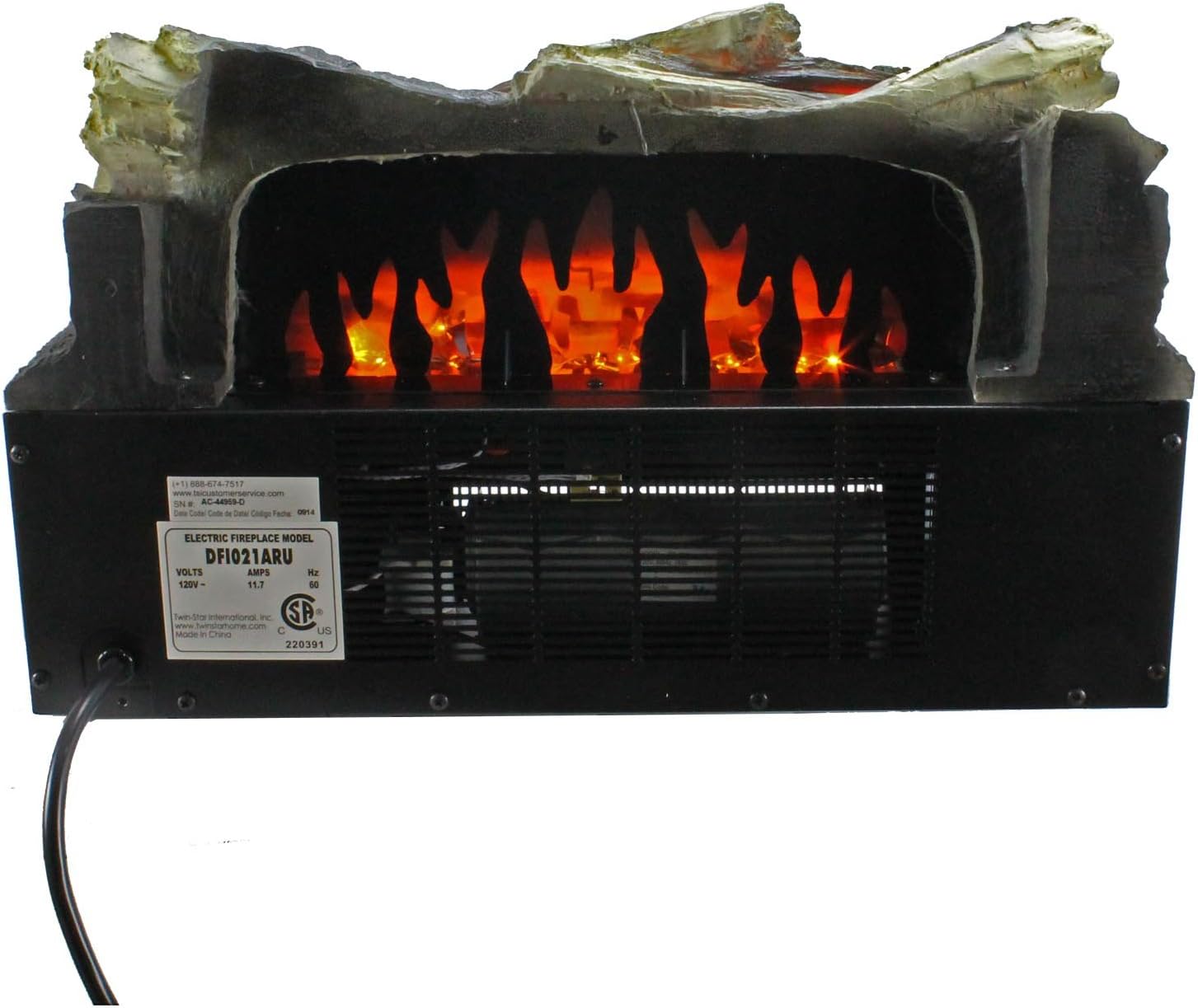 duraflame Electric Log Set 400 Sq Ft Heater, Faux Logs Insert with Lifelike Flames for Existing Fireplaces, Remote Control Included