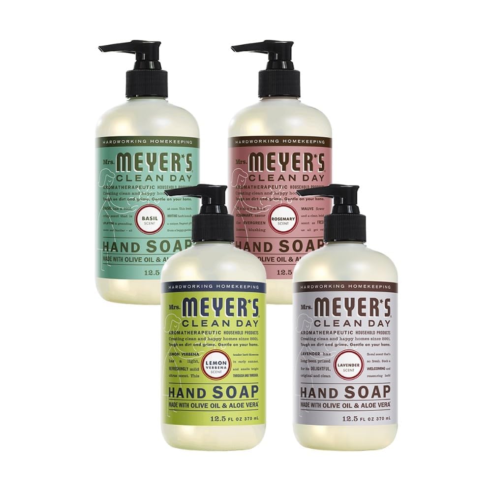 MRS. MEYER'S CLEAN DAY Hand Soap, Made with Essential Oils, Biodegradable Formula, Honeysuckle, 12.5 fl. oz - Pack of 3