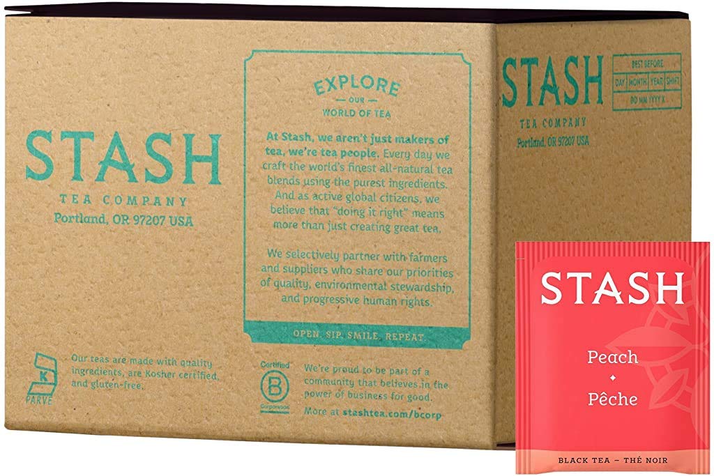 Stash Tea Double Bergamot Earl Grey Black Tea, Box of 100 Tea Bags