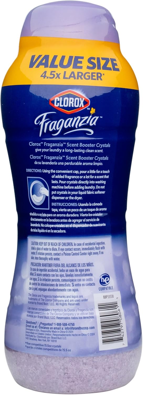 Clorox Fraganzia In-Wash Scent Booster Crystals in Ocean Scent, 18 Oz Twin Pack | Laundry Scent Booster Crystals | In-wash Scent Booster for Fresh Laundry in Ocean Scent 18 Ounce Twin Pack, 36oz