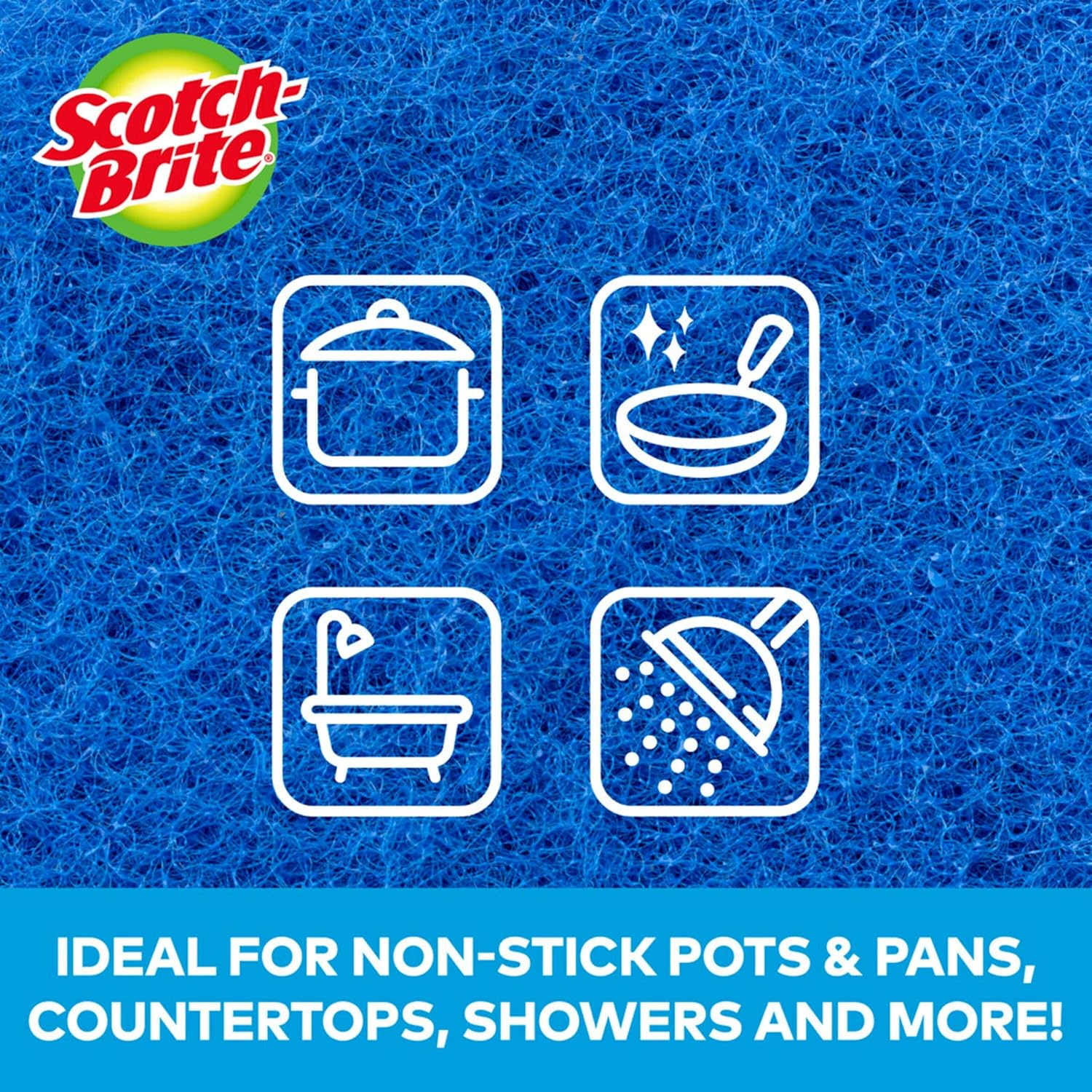 Scotch-Brite Non-Scratch Scour Pads, Scouring Pads for Kitchen and Dish Cleaning, 3 Pads