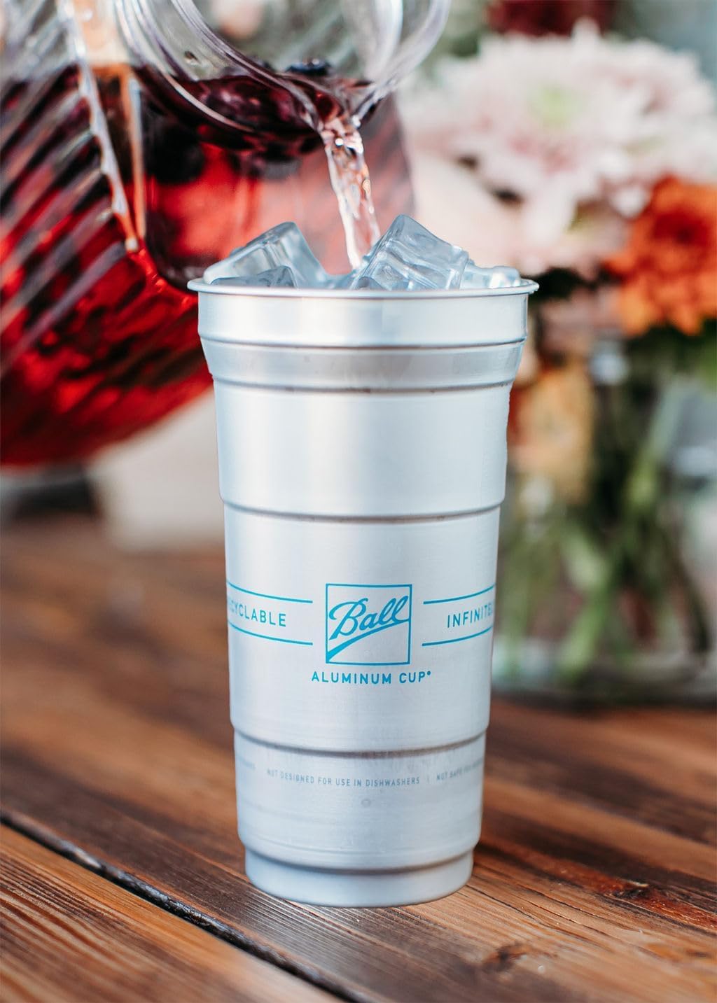 Ball Aluminum Cup Recyclable Party Cups, 20 oz. Cup, 30 Cups Per Pack