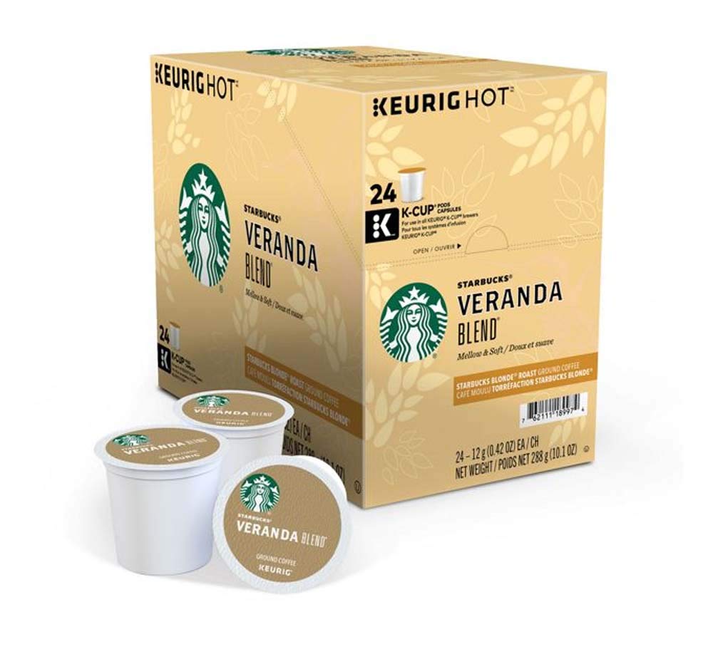 Starbucks K-Cup Coffee Pods, Starbucks Blonde Roast Coffee, Veranda Blend for Keurig Brewers, 100% Arabica, 6 boxes (60 pods total)