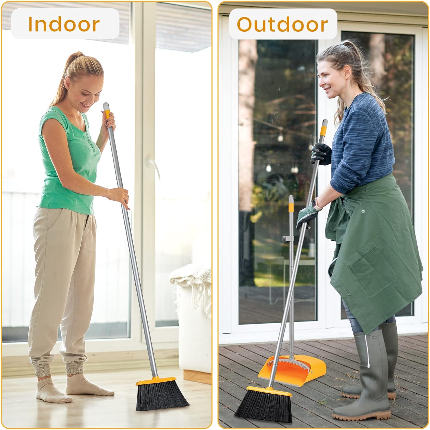 TreeLen Broom and Dustpan Set with 52