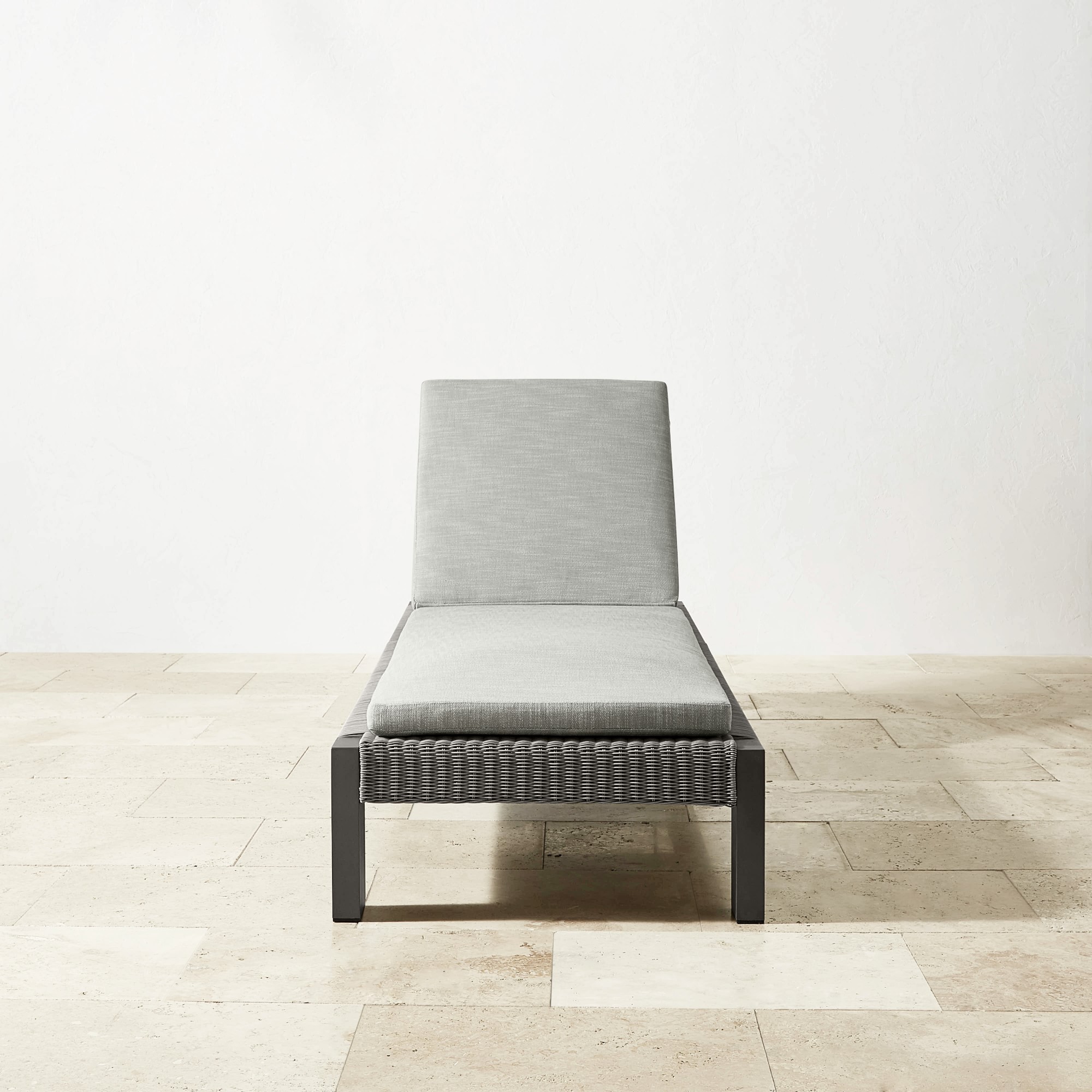 Larnaca Outdoor Slate Grey Metal x All-Weather Weave Chaise