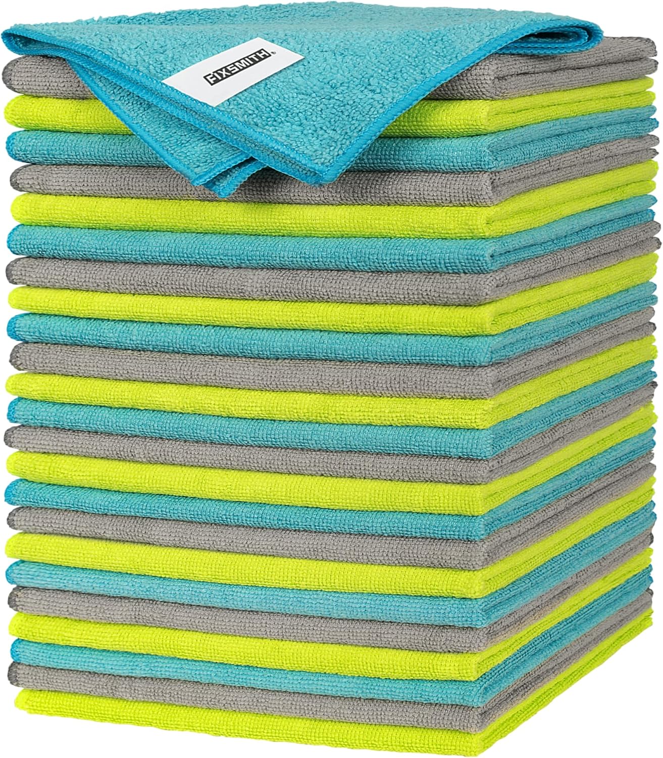 FIXSMITH Microfiber Cleaning Cloth - Pack of 8, Size: 12 x 16 in, Multi-Functional Cleaning Towels, Highly Absorbent Cleaning Rags, Lint-Free, Streak-Free Cleaning Cloths for Car Kitchen Home