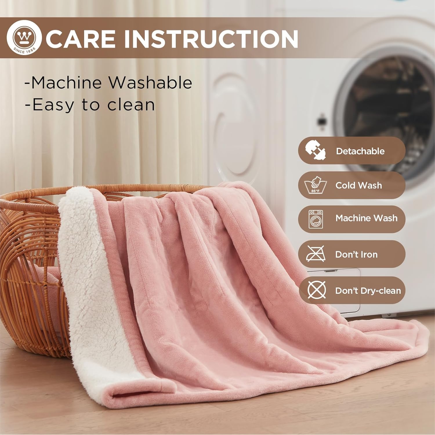 Westinghouse Heated Throw Blanket, Soft Flannel to Sherpa Electric Throw with 6 Heating Levels, 2-10 Hours Time Settings, Fast Heating, Machine Washable 50x60 Inch, Charcoal
