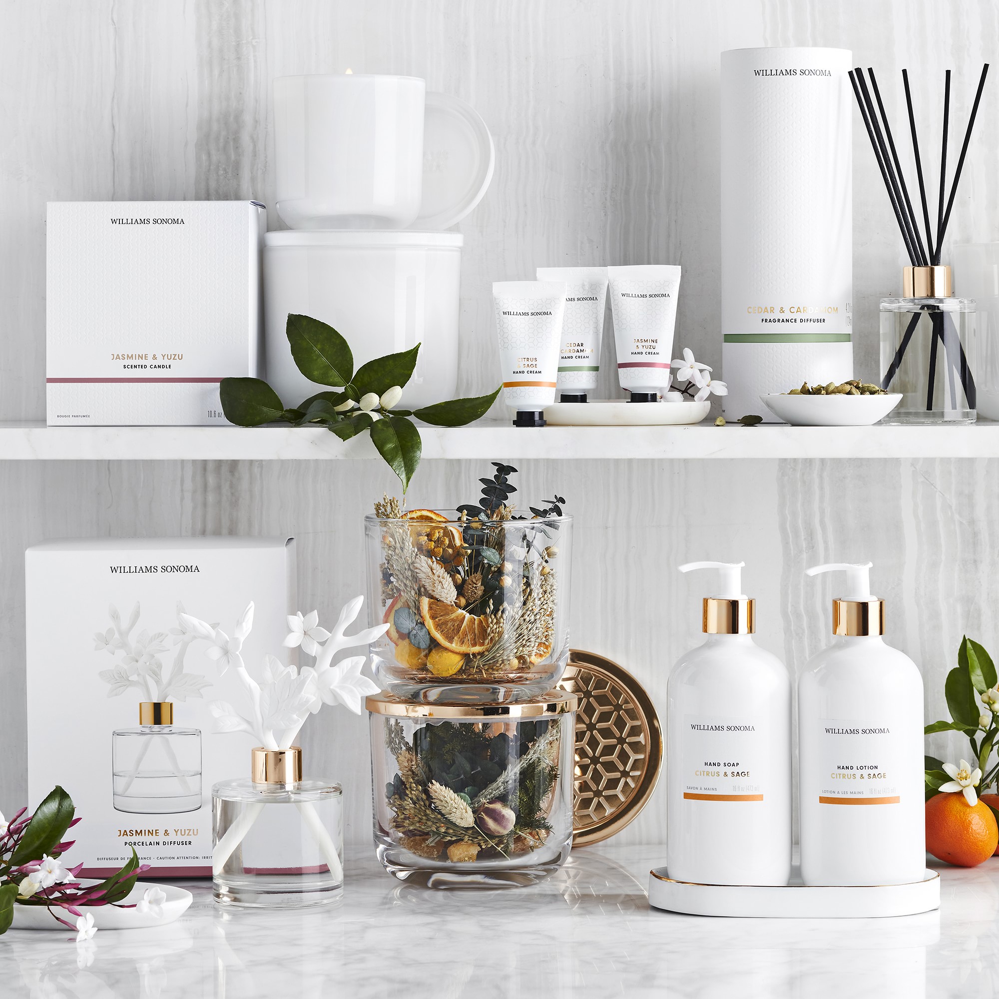 Home Fragrance  Deluxe Hand Soap & Lotion 3-Piece Set, Citrus & Sage