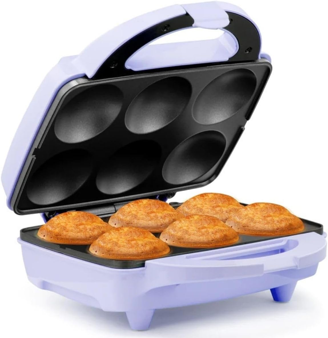 Holstein Housewares Non-Stick Cupcake Maker, Teal - Makes 6 Cupcakes, Muffins, Cinnamon Buns - Birthdays, Holidays, and More