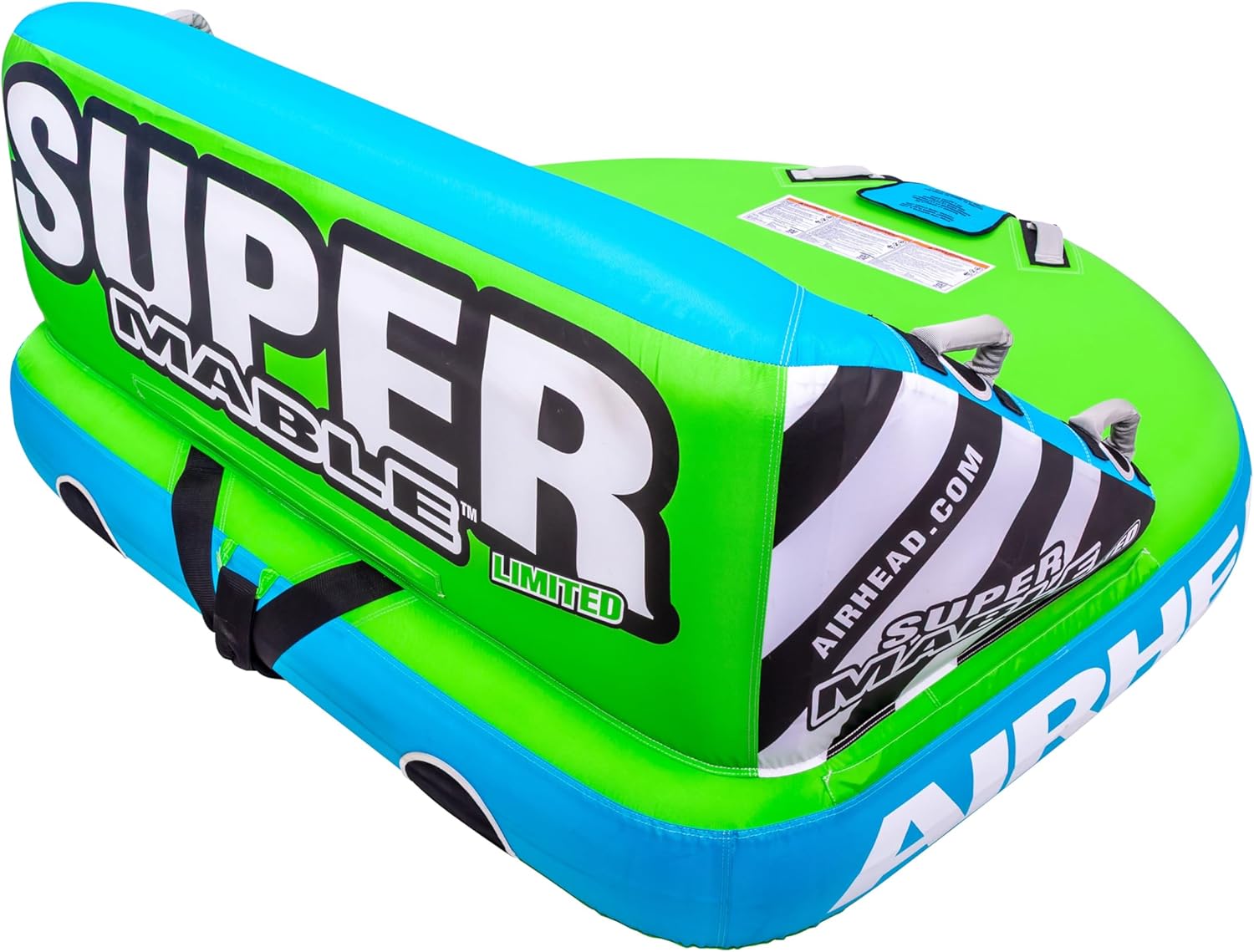 Airhead Mable Inflatable Towable Tube, 1-4 Rider Models, Dual Tow Points, Full Nylon Cover, EVA Foam Pads, Patented Speed Valve, Boat Tubes and Towables