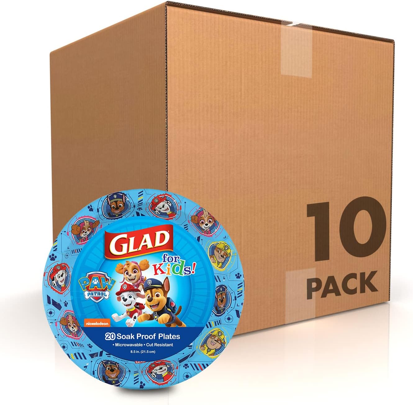 Glad for Kids Paw Patrol Paper Plates - Disposable Heavy Duty Paper Plates - Microwave Safe Kids Paw Patrol Birthday Party Cake Plates - Paw Patrol Plates for All Occasions - 20 Count, 8.5 Inch