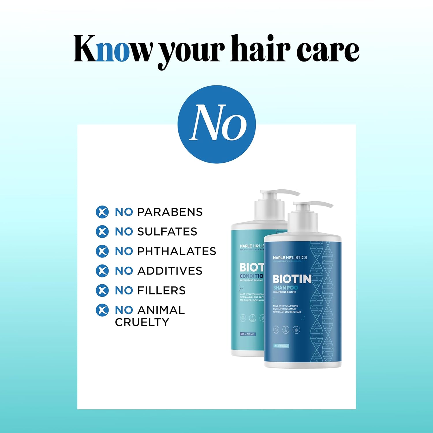 Volumizing Biotin Shampoo and Conditioner Set - Sulfate Free Shampoo and Conditioner for Dry Damaged Hair Care - Thinning Hair Shampoo and Conditioner with Nourishing Biotin and Rosemary Oil (8oz)