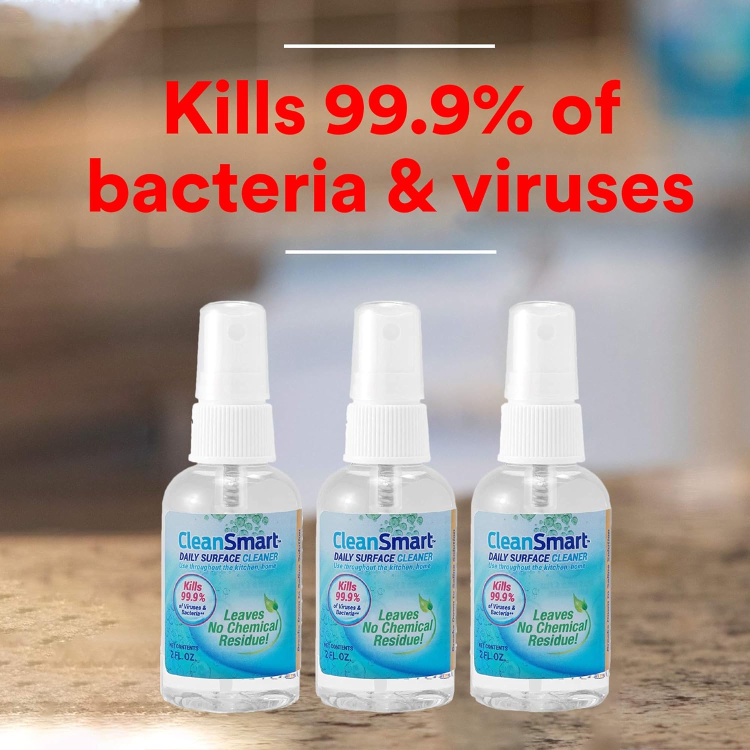 CleanSmart Daily Surface Cleaner and Pet-safe Disinfectant, Kills 99.9% of Viruses & Bacteria, 23 ounce Spray (pack of 2)