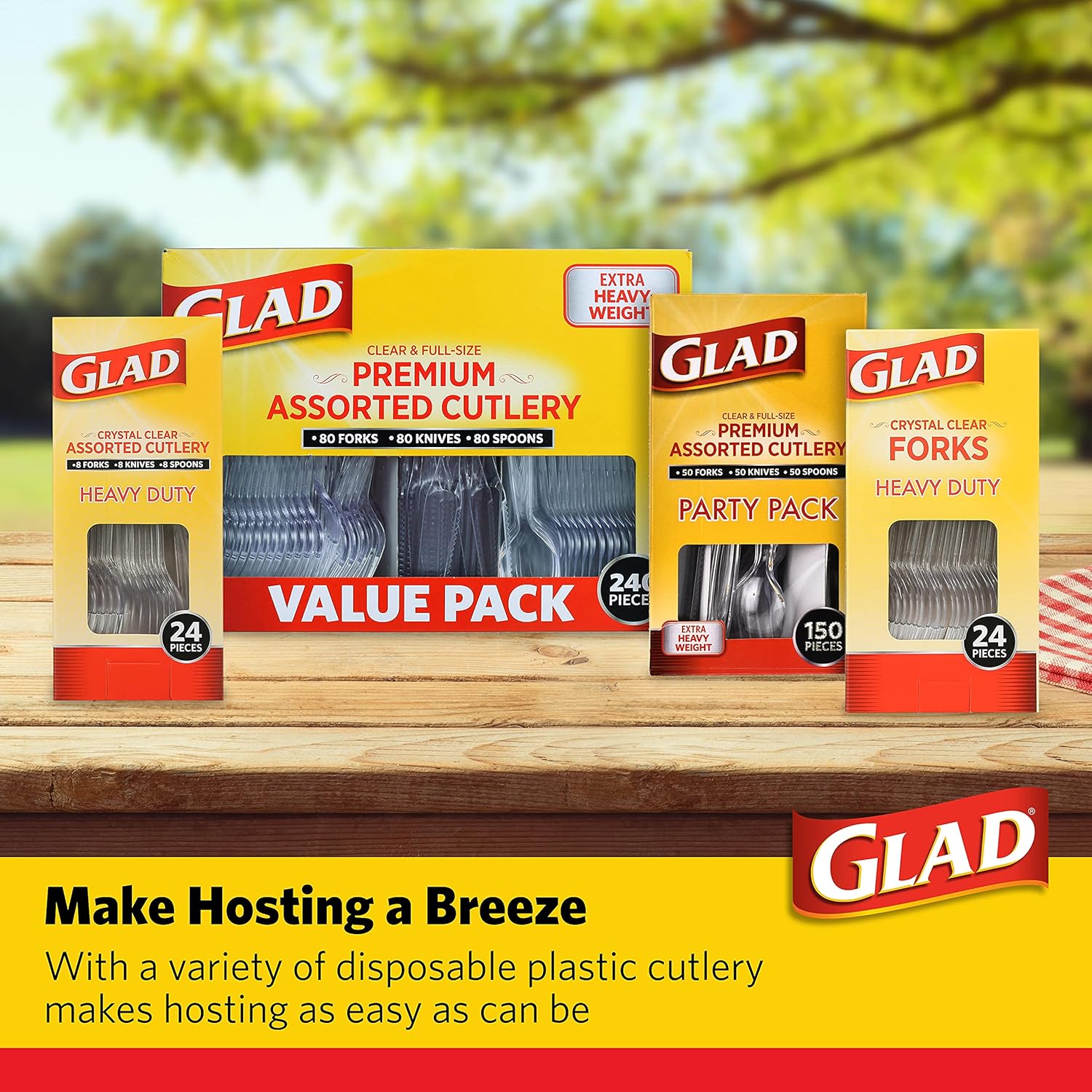 Glad, 240 Count (Pack of 1), Clear Assorted Cutlery