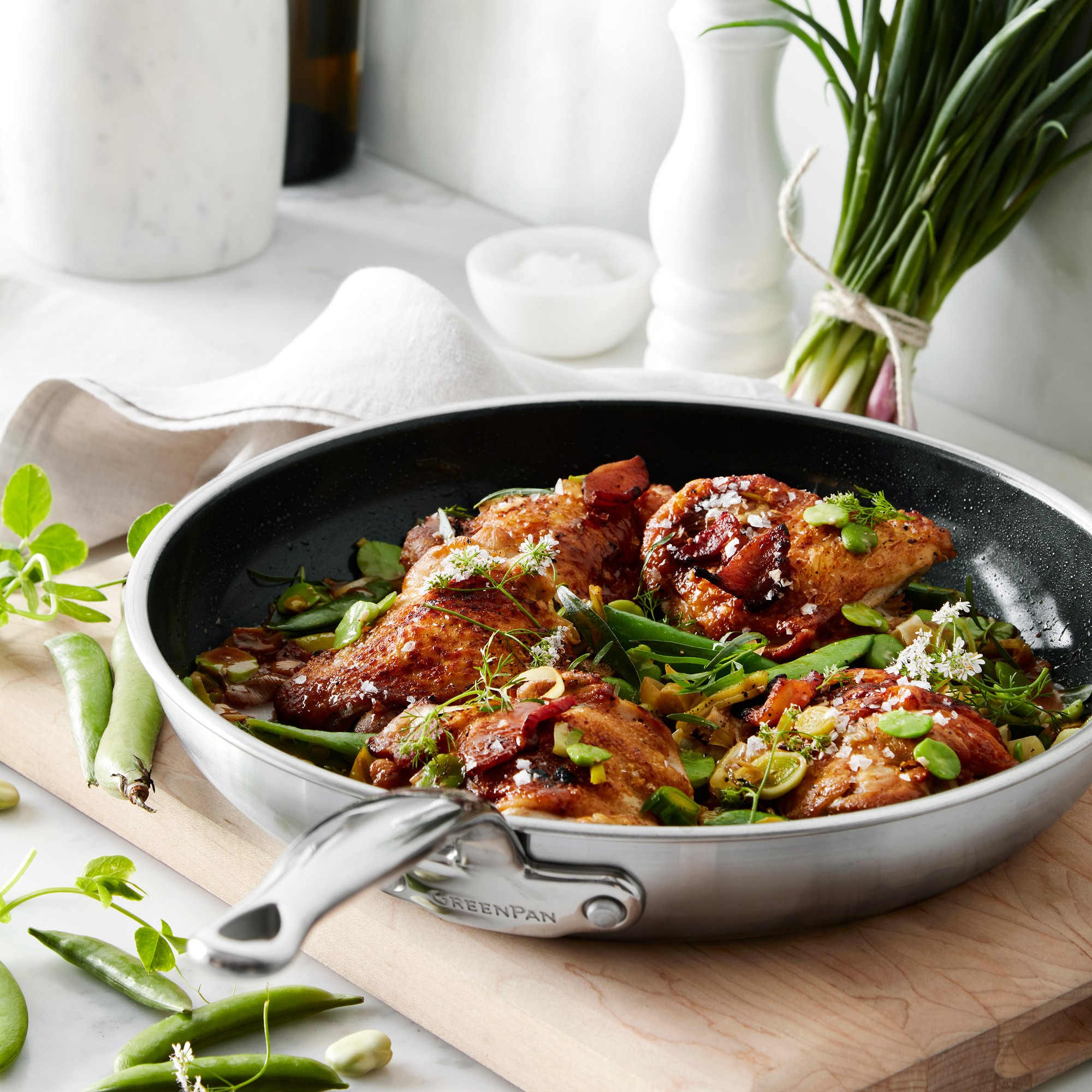 GreenPan™ Premiere Stainless-Steel Ceramic Nonstick 11-Piece Cookware Set