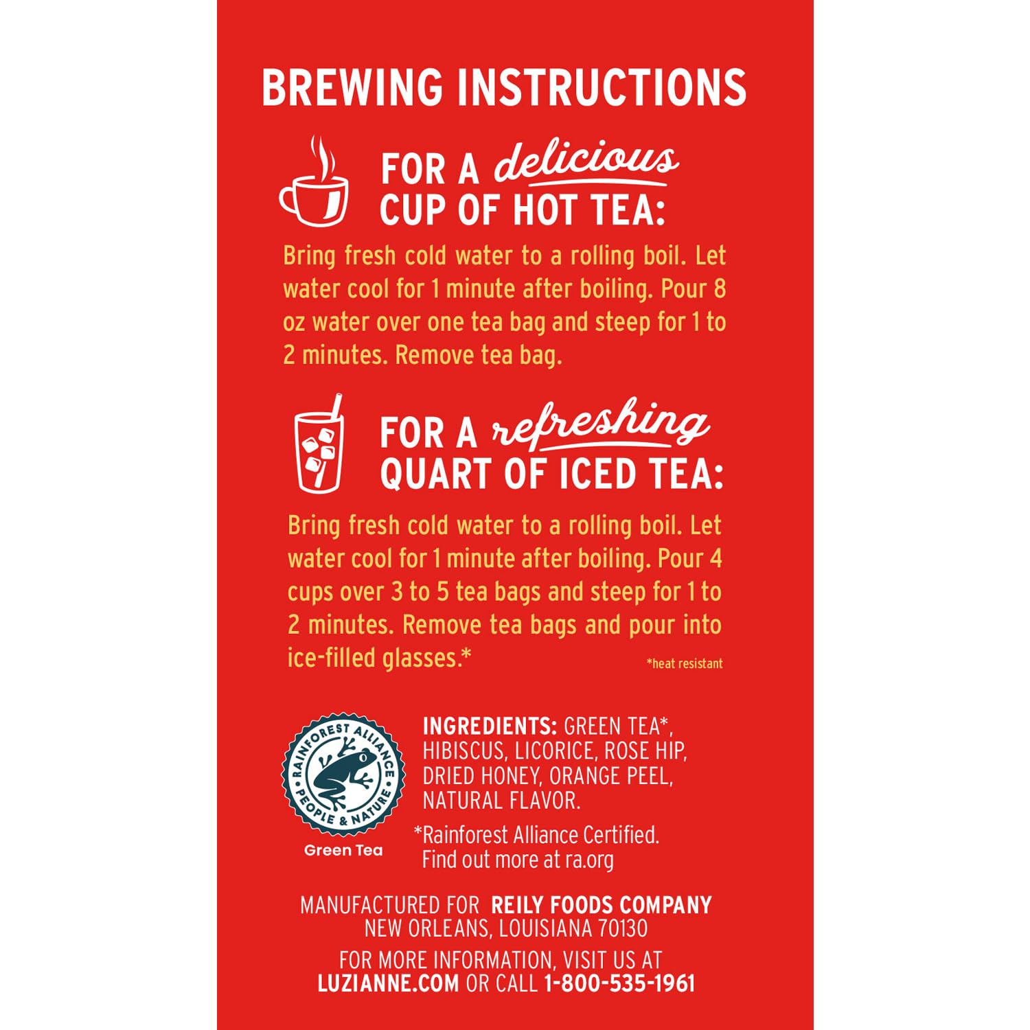 Luzianne Unsweetened Iced Tea Bags, Gallon Size, 24ct Box (Pack of 1)