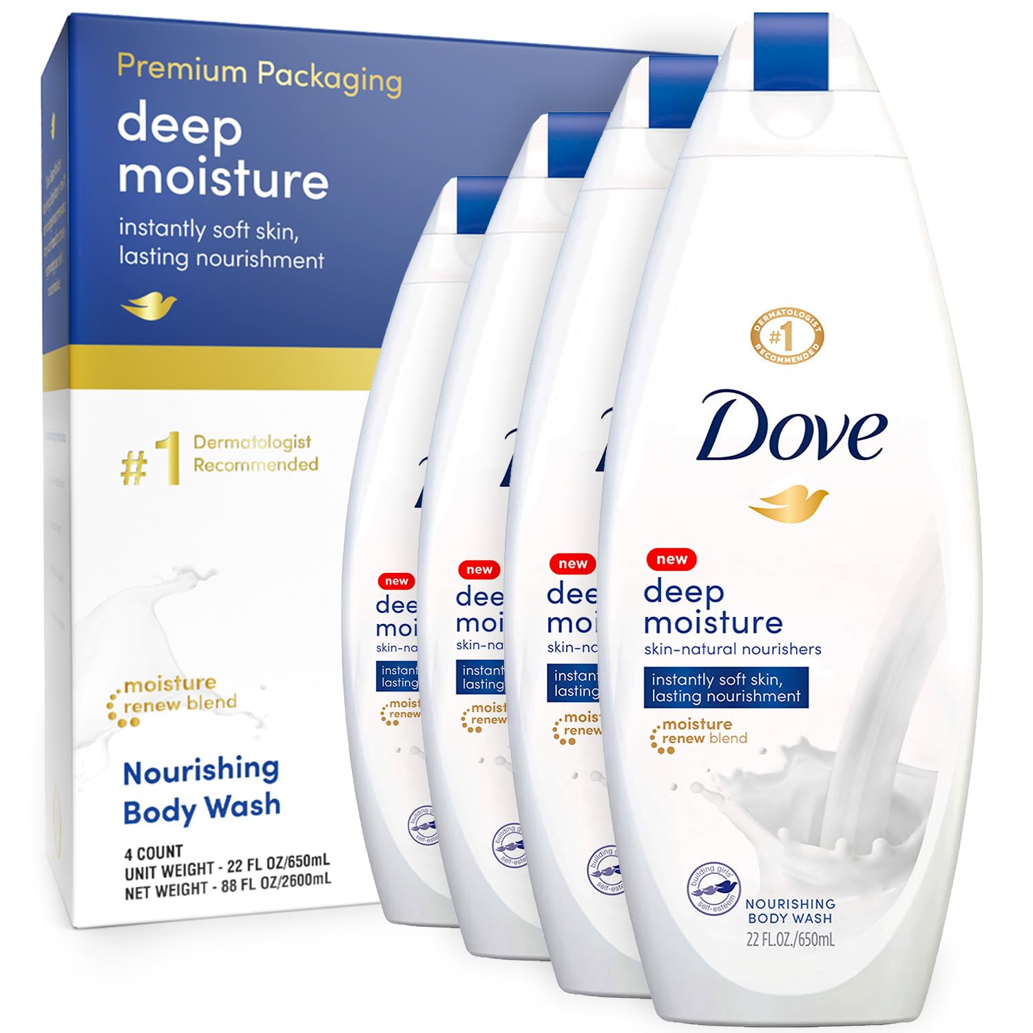 Dove Body Wash with Pump Deep Moisture For Dry Skin Moisturizing Skin Cleanser with 24hr Renewing MicroMoisture Nourishes The Driest Skin 30.6 oz