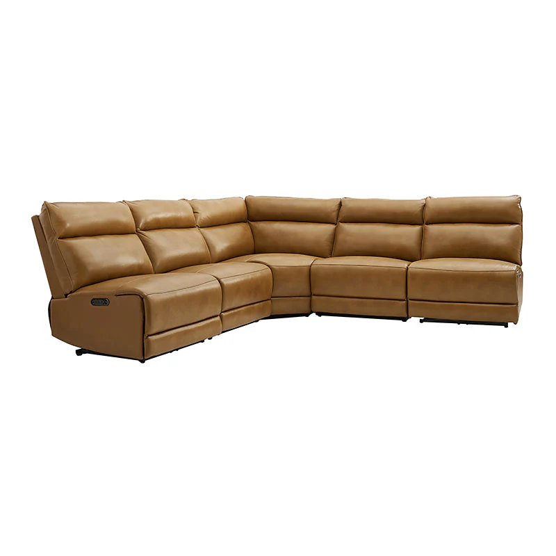 Raphael Genuine Leather Power Reclining Corner Sectional with USB and Type-C