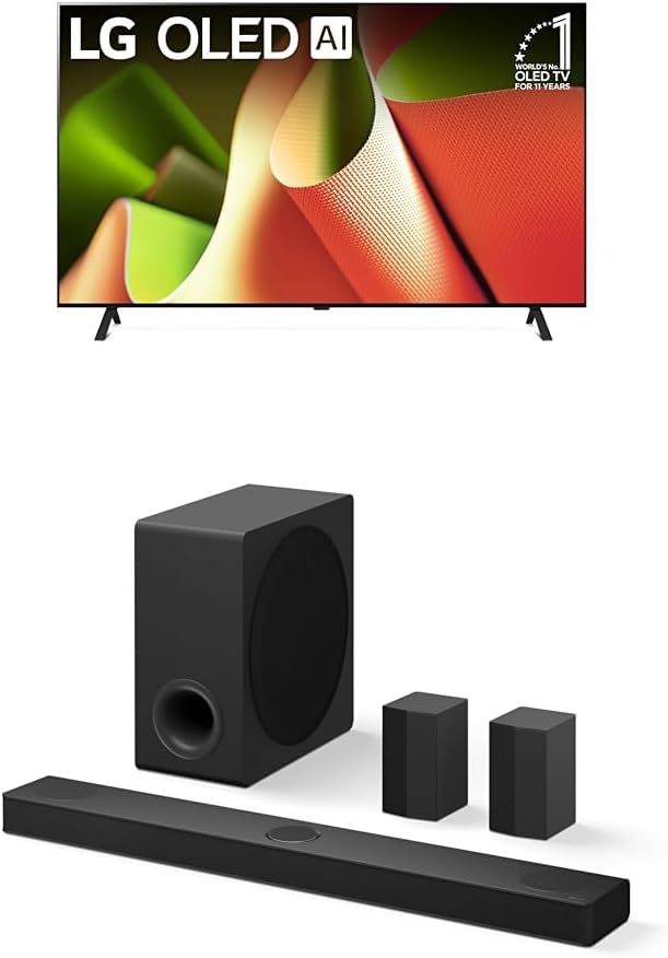 LG 77-Inch Class OLED B4 Series Smart TV 4K Processor Flat Screen with Magic Remote AI-Powered with Alexa Built-in (OLED77B4PUA, 2024)