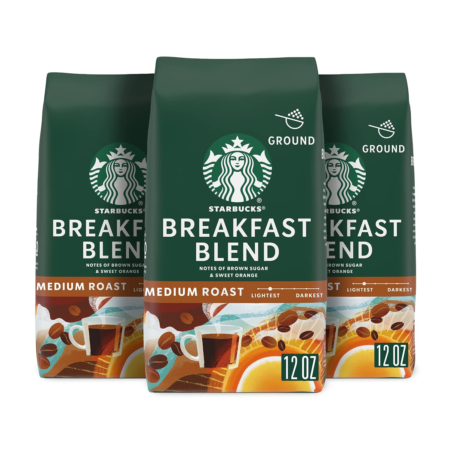 Starbucks Ground Coffee, Medium Roast Coffee, Pike Place Roast, 100% Arabica, 1 Bag (28 Oz)