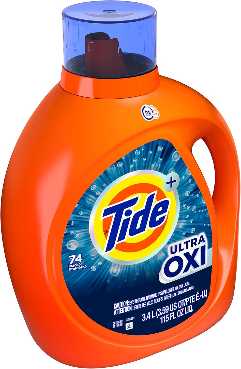 Tide Ultra Oxi Liquid Laundry Detergent Soap, HE Compatible, 94 Loads, 132 fl oz