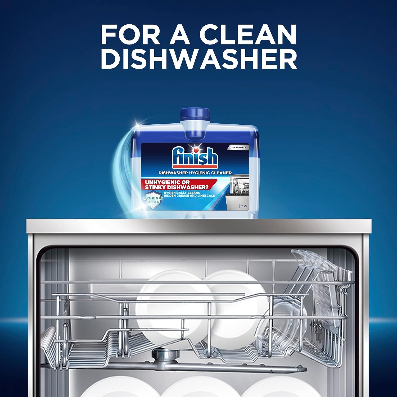 Finish Dual Action Dishwasher Cleaner: Fight Grease & Limescale, Fresh, 8.45oz