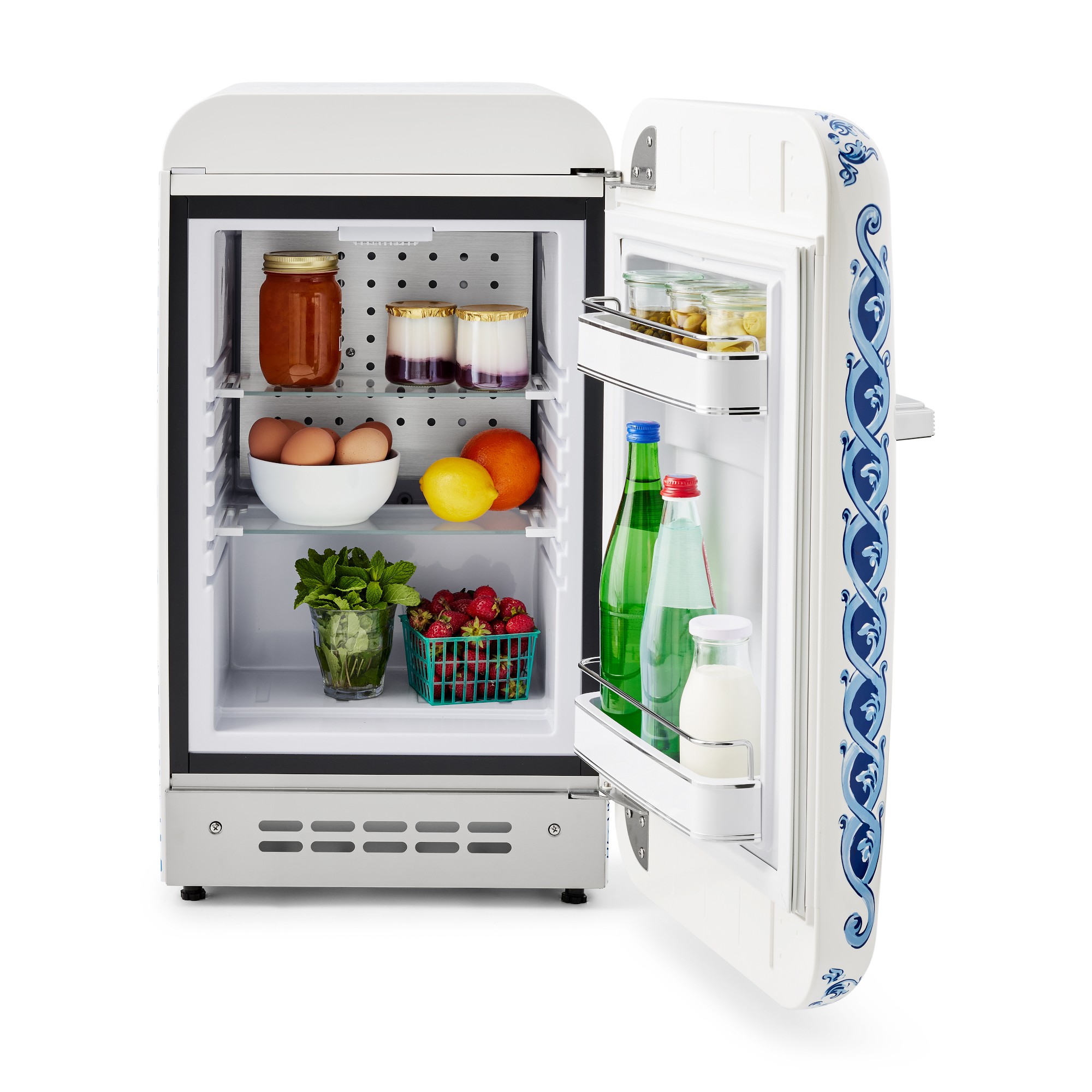 SMEG Dolce & Gabbana Fab 5 Refrigerator, Blu Mediterraneo