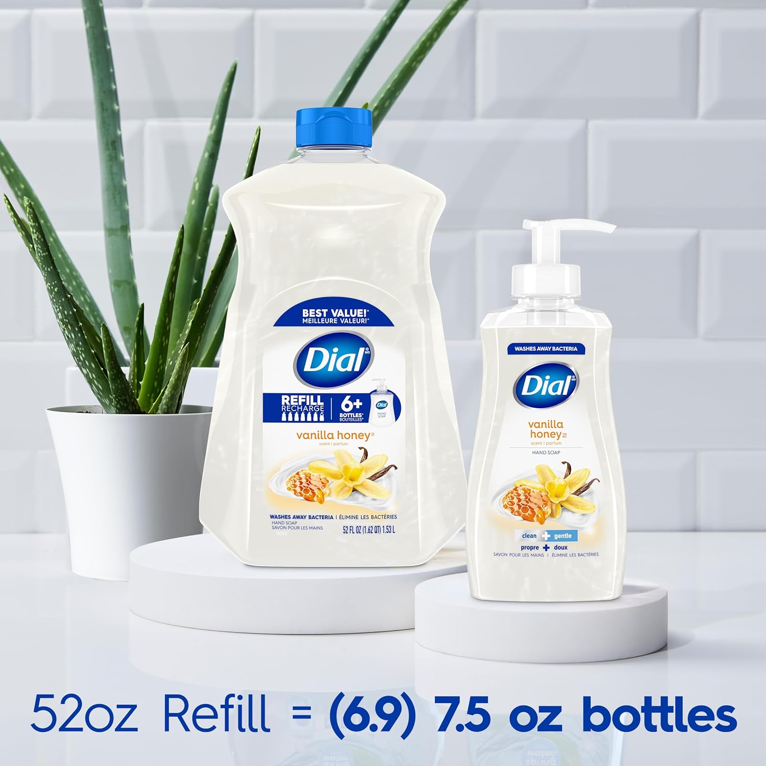 Dial Antibacterial Liquid Hand Soap Refill, Spring Water, 52 fl oz Pack of 3