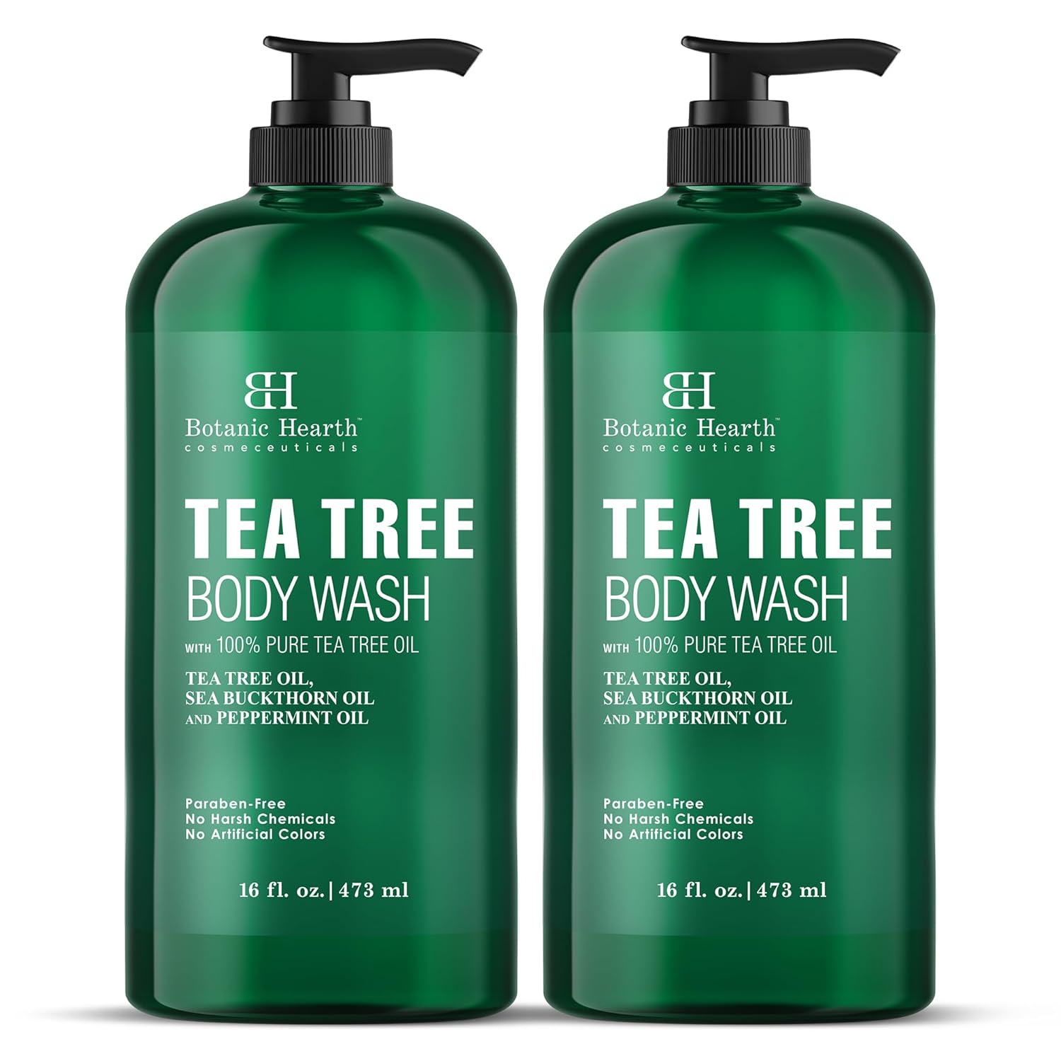 Botanic Hearth Tea Tree Body Wash - 16 fl oz - Helps Soothe Itchy, Dry Skin, Antifungal Body Wash with 100% Pure Tea Tree Oil - Sulfate Free, Paraben Free, for Men and Women