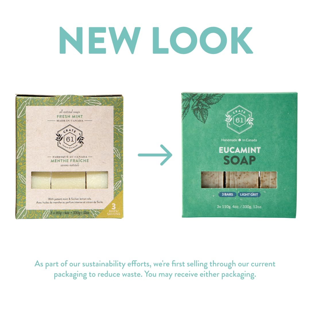 Handmade Vegan Natural Bar Soap Cold Pressed For Face And Body, With Premium Essential Oils, Eucalyptus & Peppermint For Men And Women 3 Pack (Lavender)