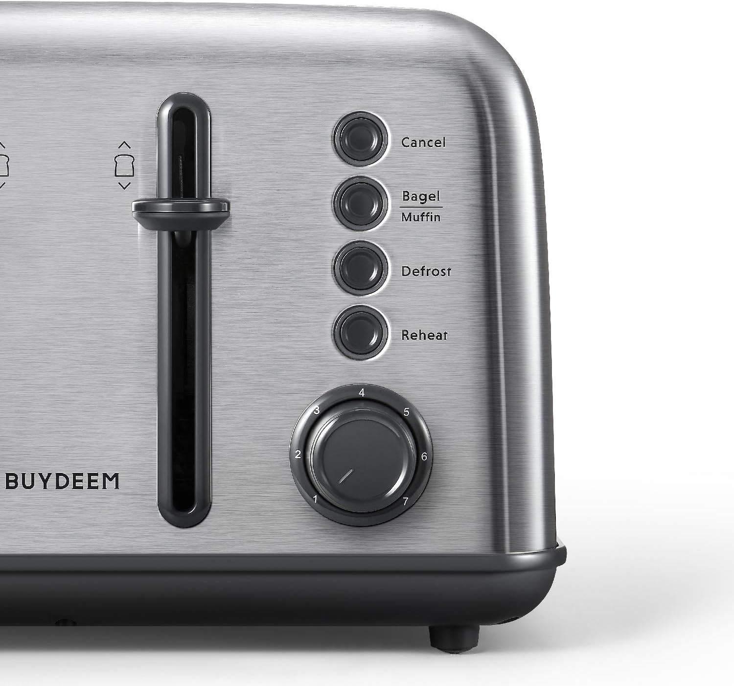 BUYDEEM DT620 2-Slice Toaster, Extra Wide Slots, Retro Stainless Steel with High Lift Lever, Bagel and Muffin Function, Removal Crumb Tray, 7-Shade Settings,Stainless Steel