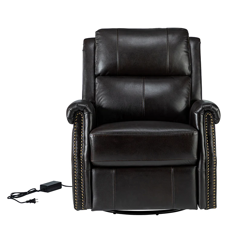 Kaietan Genuine Leather Power Rocking Recliner