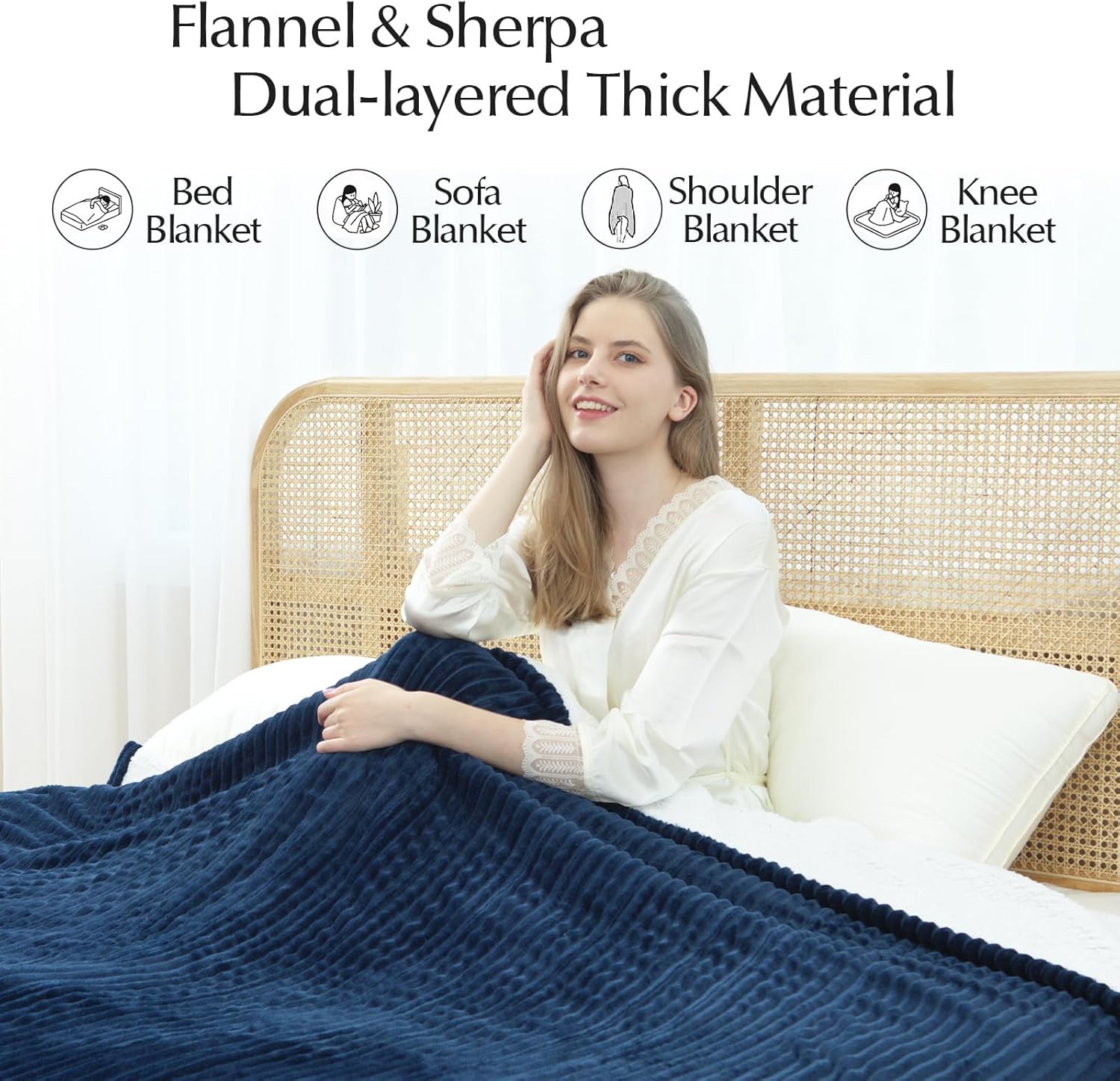 Heated Blanket Throw Size, Soft and Cozy Electric Heating Blanket for Bed, Automatic Safety System 6 Heating Levels & 4 Hours Auto-Off, 50