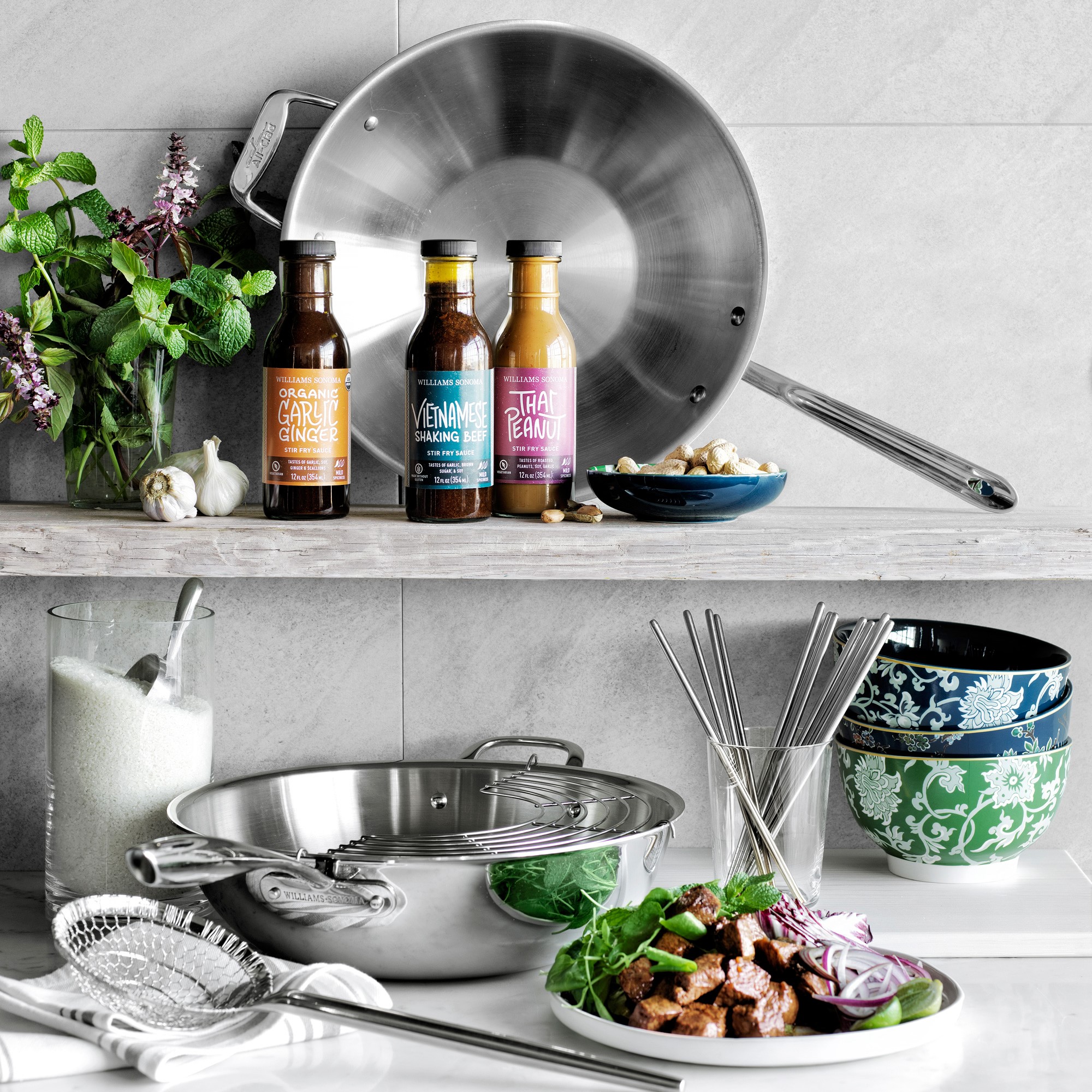 Williams Sonoma Signature Stainless-Steel Wok, 14