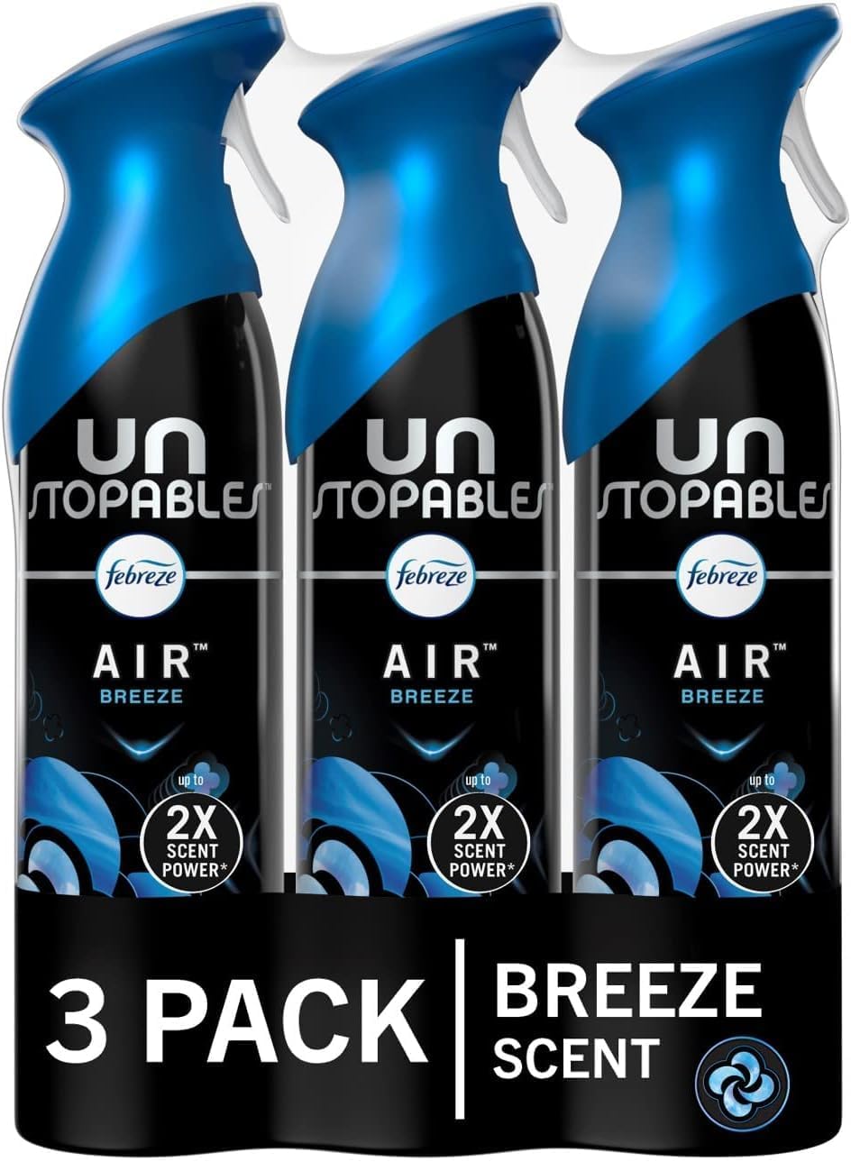Febreze Unstopables Air Effects Odor-Fighting Air Freshener Fresh, 8.8 oz. Aerosol Can, Pack of 3