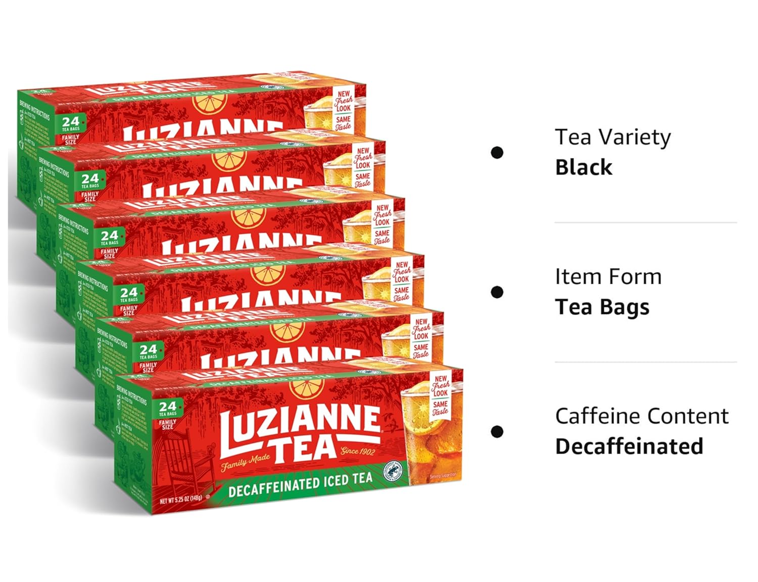 Luzianne Unsweetened Iced Tea Bags, Gallon Size, 24ct Box (Pack of 1)
