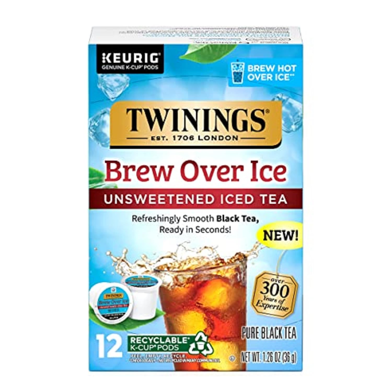 Twinings English Breakfast Black Tea K-Cup Pods for Keurig, 24 Count (Pack of 1), Smooth, Flavourful, Robust, Caffeinated, Enjoy Hot or Iced | Packaging May Vary