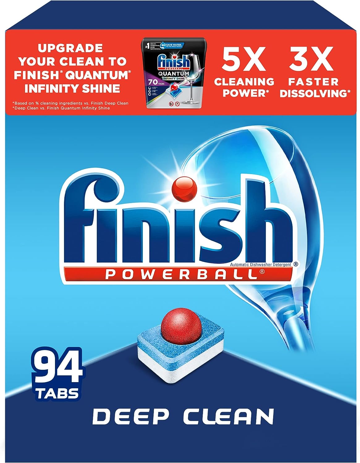 Finish - All in 1 - Dishwasher Detergent - Powerball - Dishwashing Tablets - Dish Tabs - Fresh Scent, 94 Count (Pack of 1) - Packaging May Vary