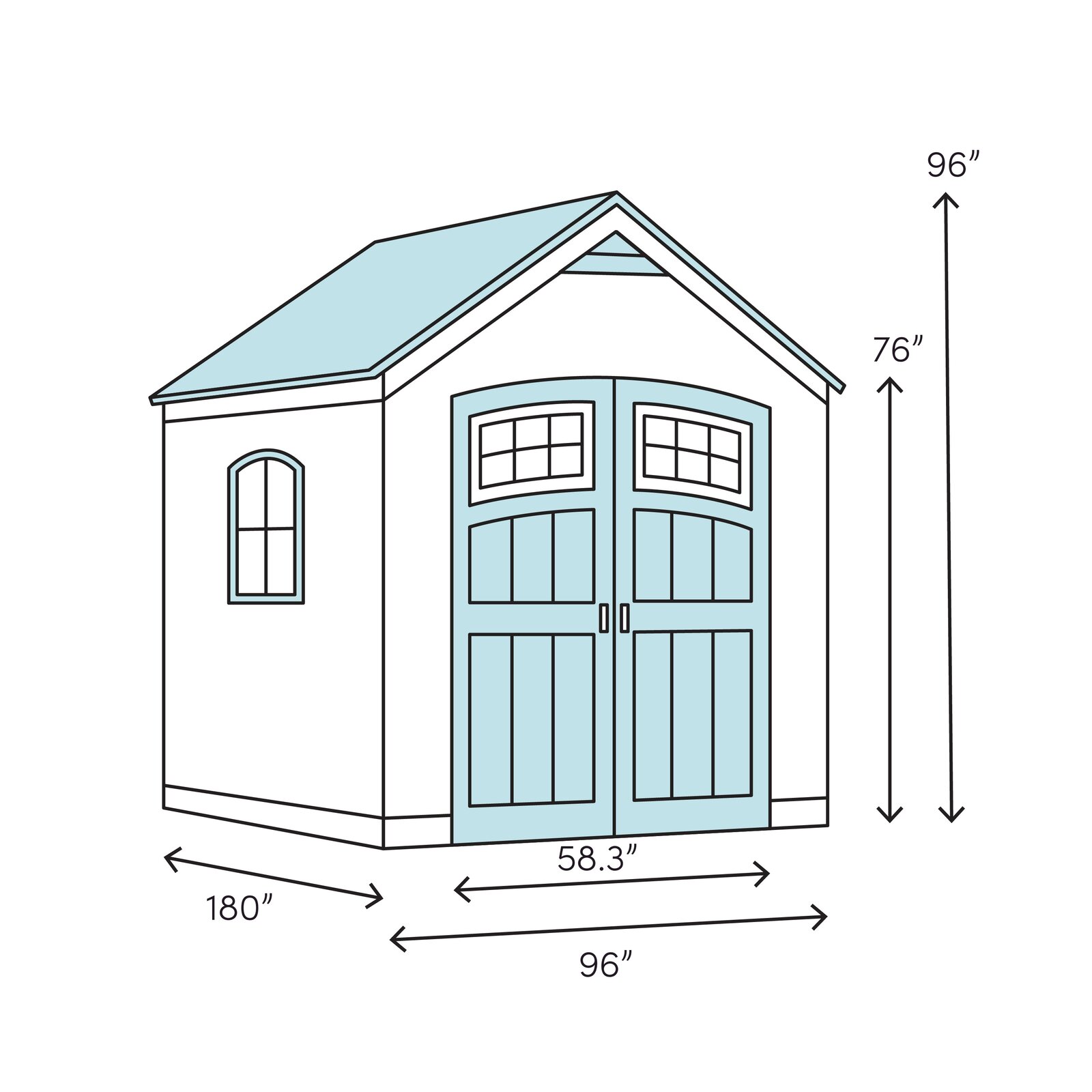 8 ft. W x 15 ft. D Plastic Storage Shed