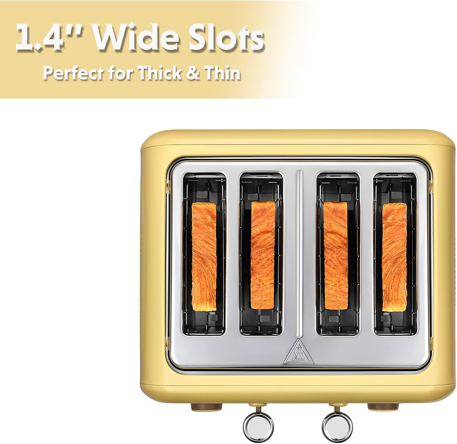 BUYDEEM DT620 2-Slice Toaster, Extra Wide Slots, Retro Stainless Steel with High Lift Lever, Bagel and Muffin Function, Removal Crumb Tray, 7-Shade Settings,Stainless Steel