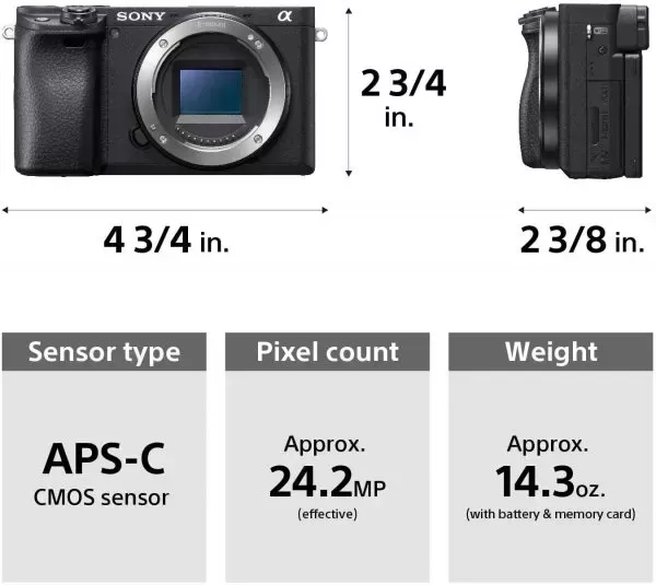 Alpha A6400 Mirrorless Camera: Compact APS-C Interchangeable Lens Digital Camera With Real-Time Eye Auto Focus, 4K Video, Flip Screen & 18-135mm Lens - E Mount Compatible Cameras - ILCE-6400M/B