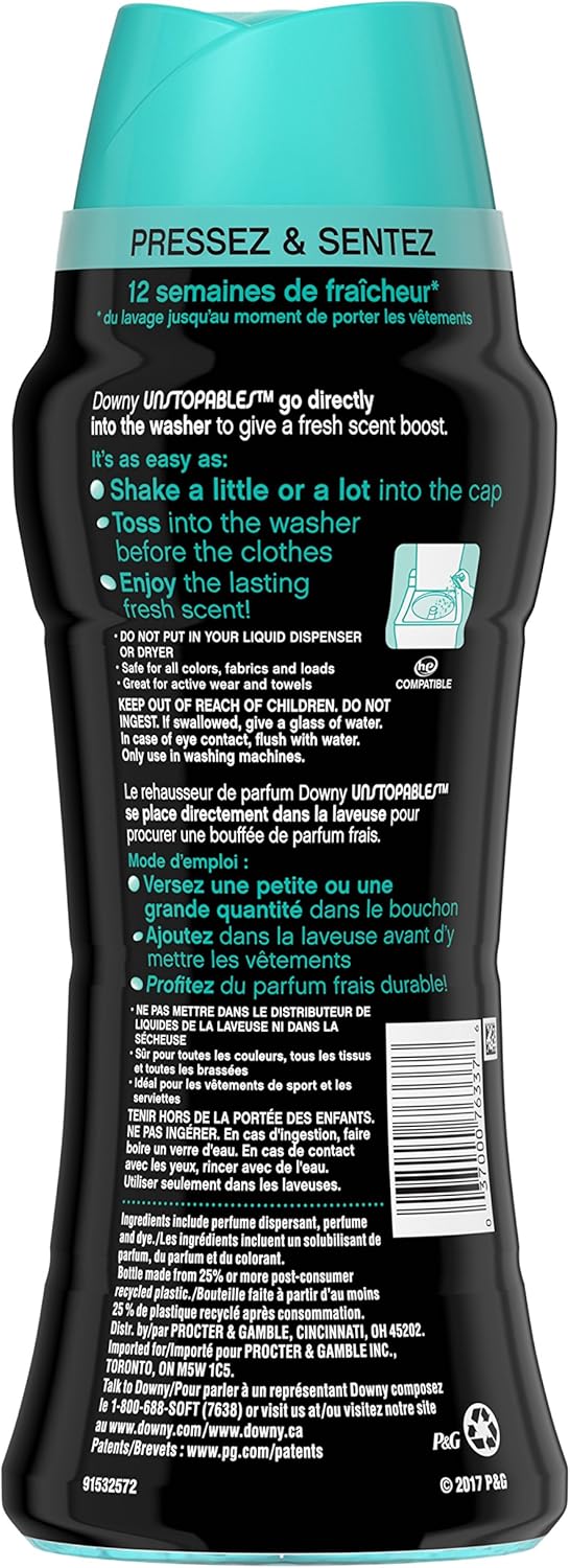 Downy Unstopables In Wash Scent Booster Beads, Fresh Scent, 24 oz, Downy Scent Booster Beads, Unstoppable Laundry Beads, Odor Protection