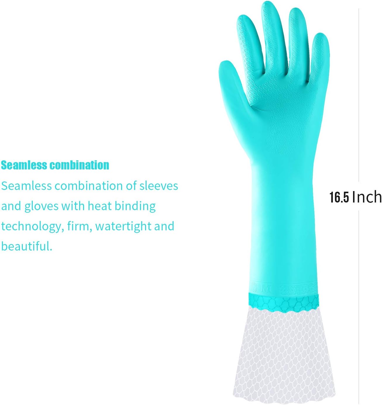 Elgood Reusable Dishwashing Cleaning Gloves with Latex free, Cotton lining,Kitchen Gloves 2 Pairs,Purple+blue Medium