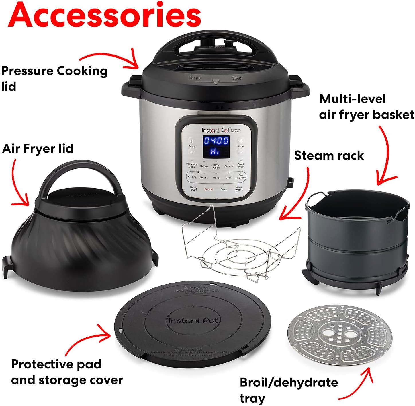 Instant Pot Pro Crisp 11-in-1 Air Fryer and Electric Pressure Cooker Combo with Multicooker Lids that Air Fries, Steams, Slow Cooks, Sautés, Dehydrates, & More, Free App With Over 800 Recipes, 8 Quart