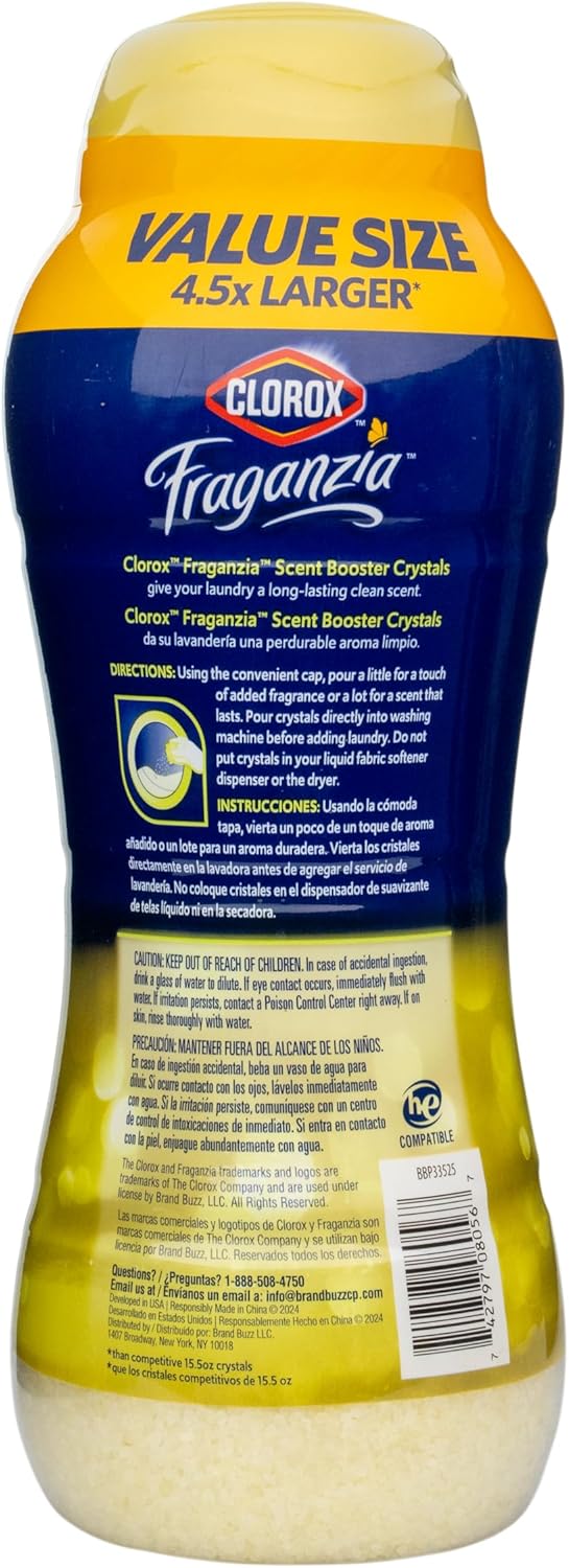 Clorox Fraganzia In-Wash Scent Booster Crystals in Ocean Scent, 18 Oz Twin Pack | Laundry Scent Booster Crystals | In-wash Scent Booster for Fresh Laundry in Ocean Scent 18 Ounce Twin Pack, 36oz
