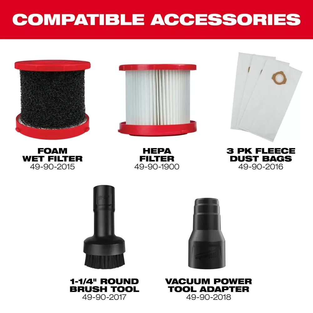 Milwaukee 0970-20 M18 FUEL PACKOUT 2.5 Gallon Cordless Wet/Dry Vacuum -Bare Tool