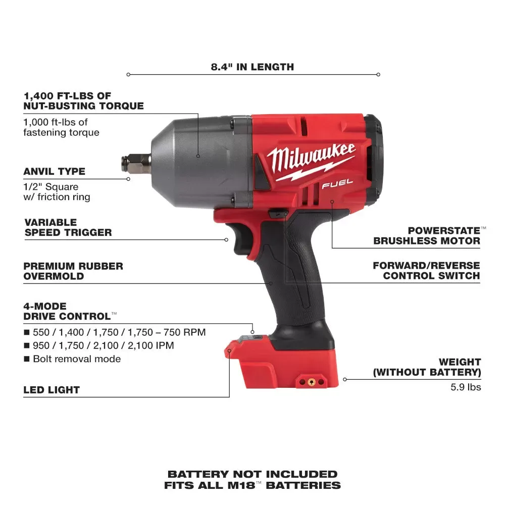 Milwaukee Pre-Sale 2767-20 M18 FUEL 18V 1/2-Inch Friction Ring Impact Wrench - Bare Tool